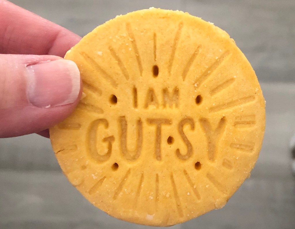 Image not a Girl Scout cookie that says “I am Gutsy.”
